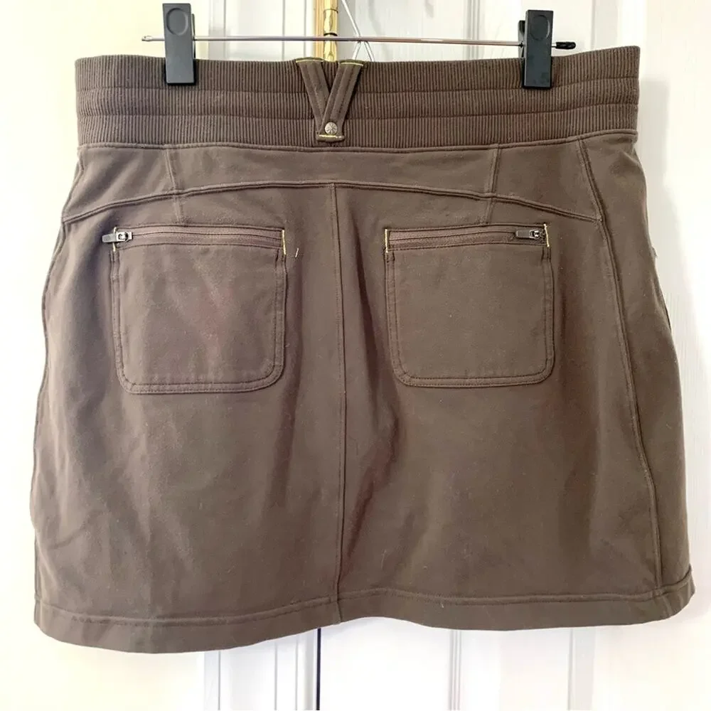 Athleta Brown Zip Pocket Mini Skort